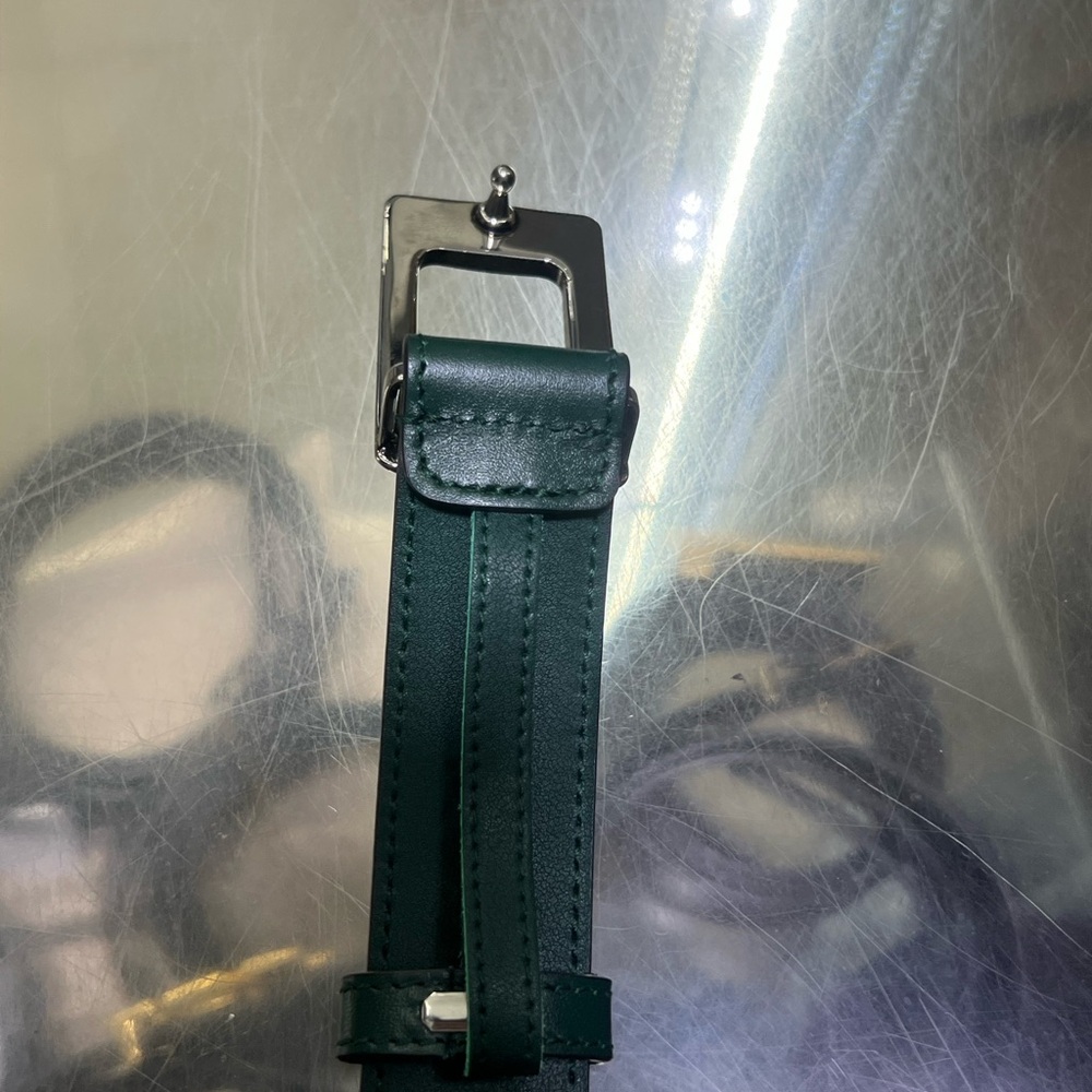 Men's Gucci Green Leather Belt - Picture 4 of 7